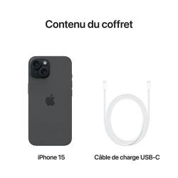 Apple iPhone 15 - 6,1" 5G - Double SIM - 128 Go - Noir 2024