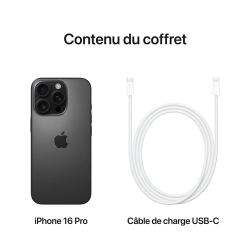 Apple iPhone 16 Pro - 6,3" 5G - 128 Go - Double SIM - Noir Titane 2024