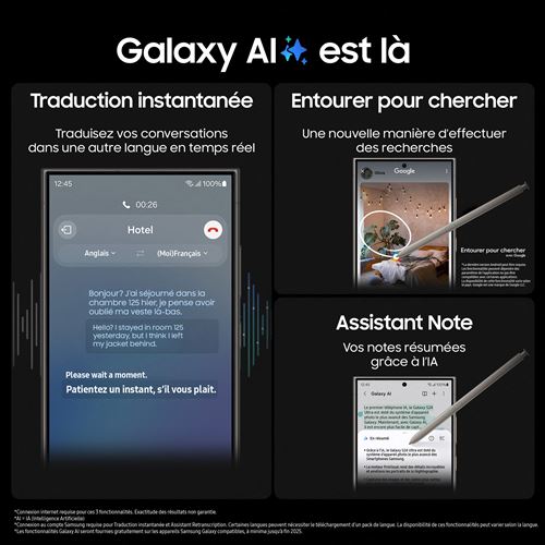 Samsung Galaxy S24 Ultra 5G - Double SIM - 256 Go - Smartphone Premium 2024
