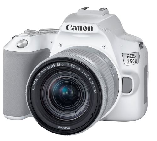 Canon EOS 250D Blanc + Objectif EF-S 18-55 mm f/4-5.6 IS STM